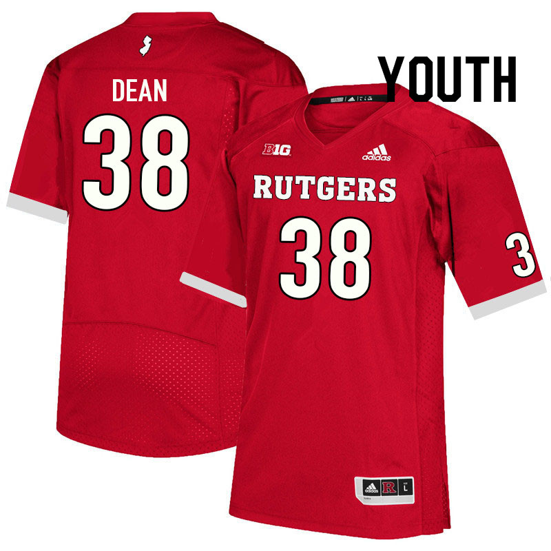 Youth #38 Austin Dean Rutgers Scarlet Knights College Football Jerseys Sale-Scarlet - Click Image to Close